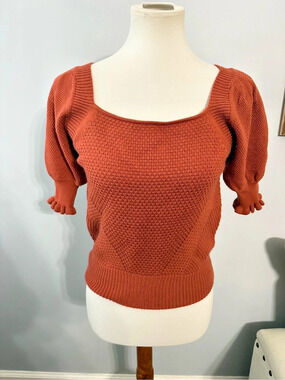 Another Love Puff Sleeve Scoop Neck Sweater Size XS